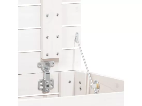 Panier à linge blanc 44x44x66 bois massif de pin
