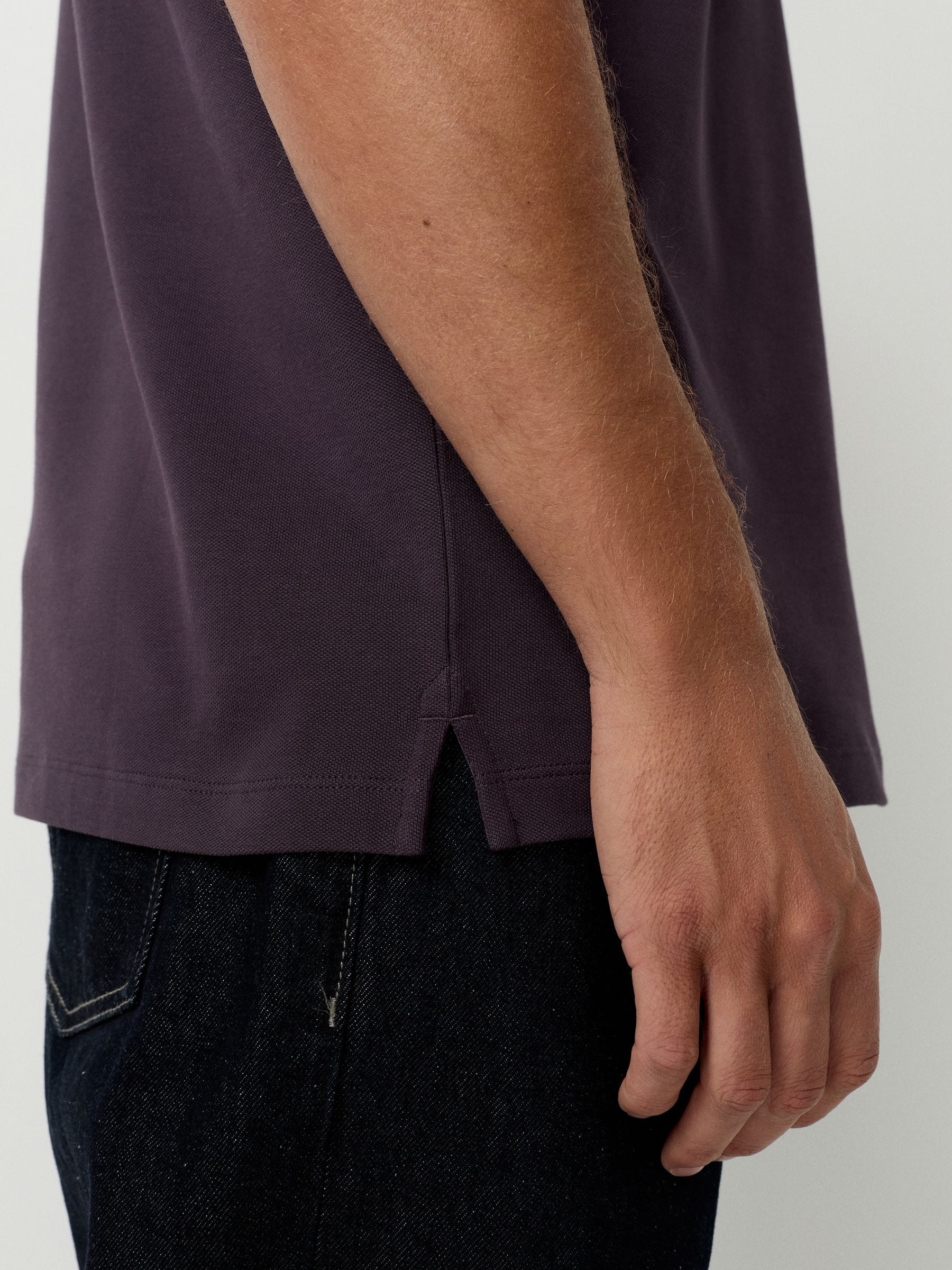 Donkerpaars - Normale Pasvorm - Long-Sleeve Pique Polo Shirt