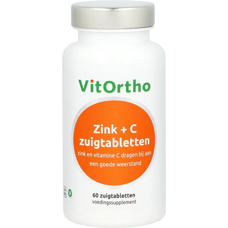 Vitortho Zink + C zuigtabletten 60 zuigtabletten
