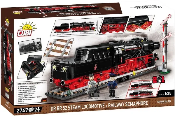 COBI DR BR 52 Steam Locomotive, Byggesten, 10 År, 2747 stk