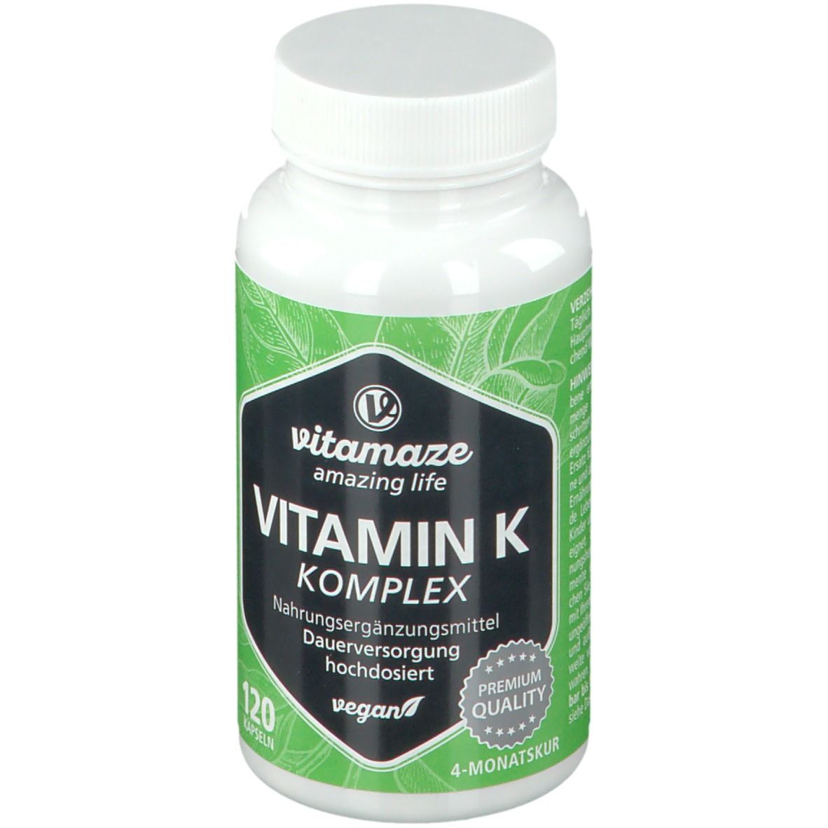 VITAMIN K1 + K2 Komplex hochdosiert vegan