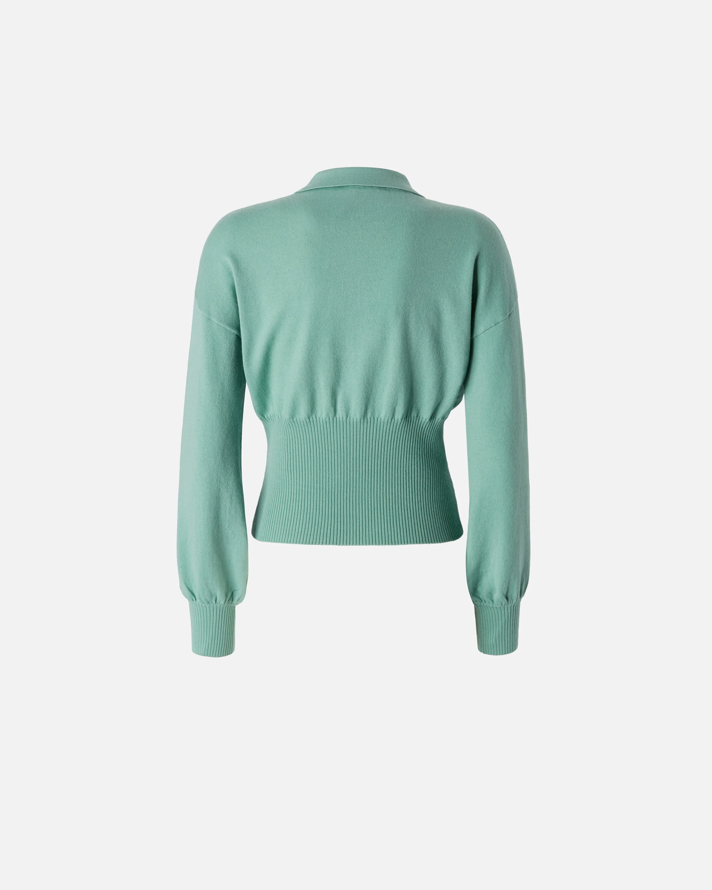 Pull polo côtelée à manches longues | Multicolore