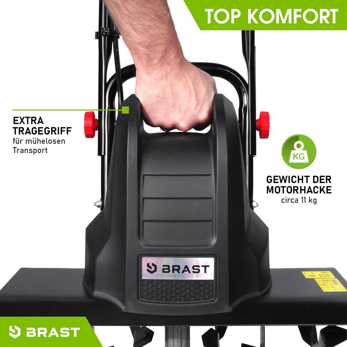 BRAST Motorhacke Gartenfräse Elektro | 1050-1800 Watt | 36-45cm Arbeitsbreite | 4 Modelle | Schutzblech Antiblockierkupplung & Sicherheitsschalter | für kleine bis große Grundstücke | BRE-AF 1800