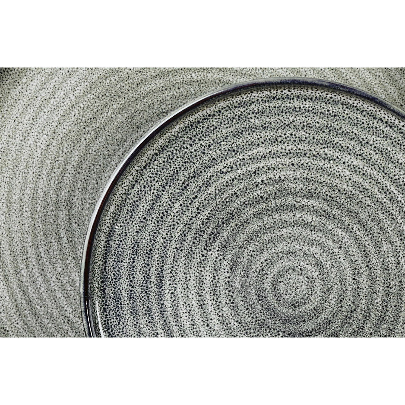 Bjorn 6 Assiettes en Grès dessert Zen gris/bleu - D.22 cm
