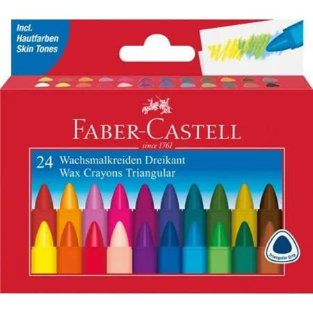 Faber-Castell Dreikant Wachsmalkreide Kartonetui, 24-teilig