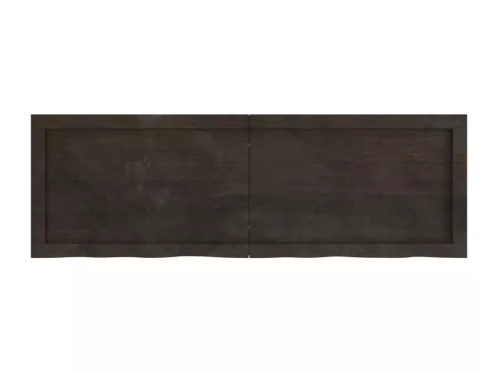 Comptoir de salle de bain marron foncé bois massif traité