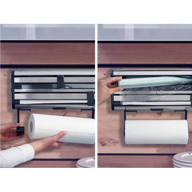 Leifheit rollenhouder Parat Royal - zwart rvs