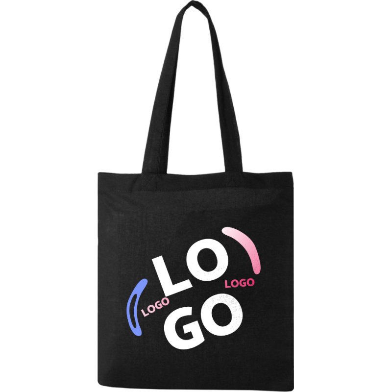 Sac en coton publicitaire Tote bag anses longues 140 g/m² - 10 L - marquage multicolore