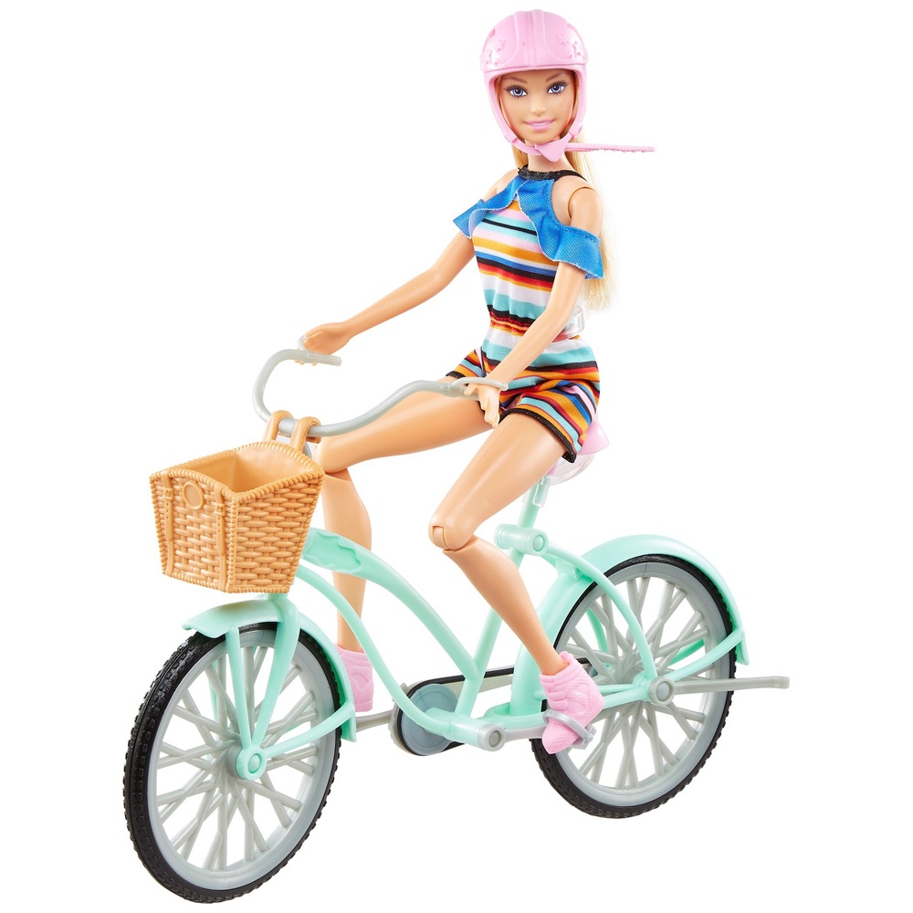 Barbie Urlaubsspaß-Set mit 3 Puppen, Fahrrad und Zubehör