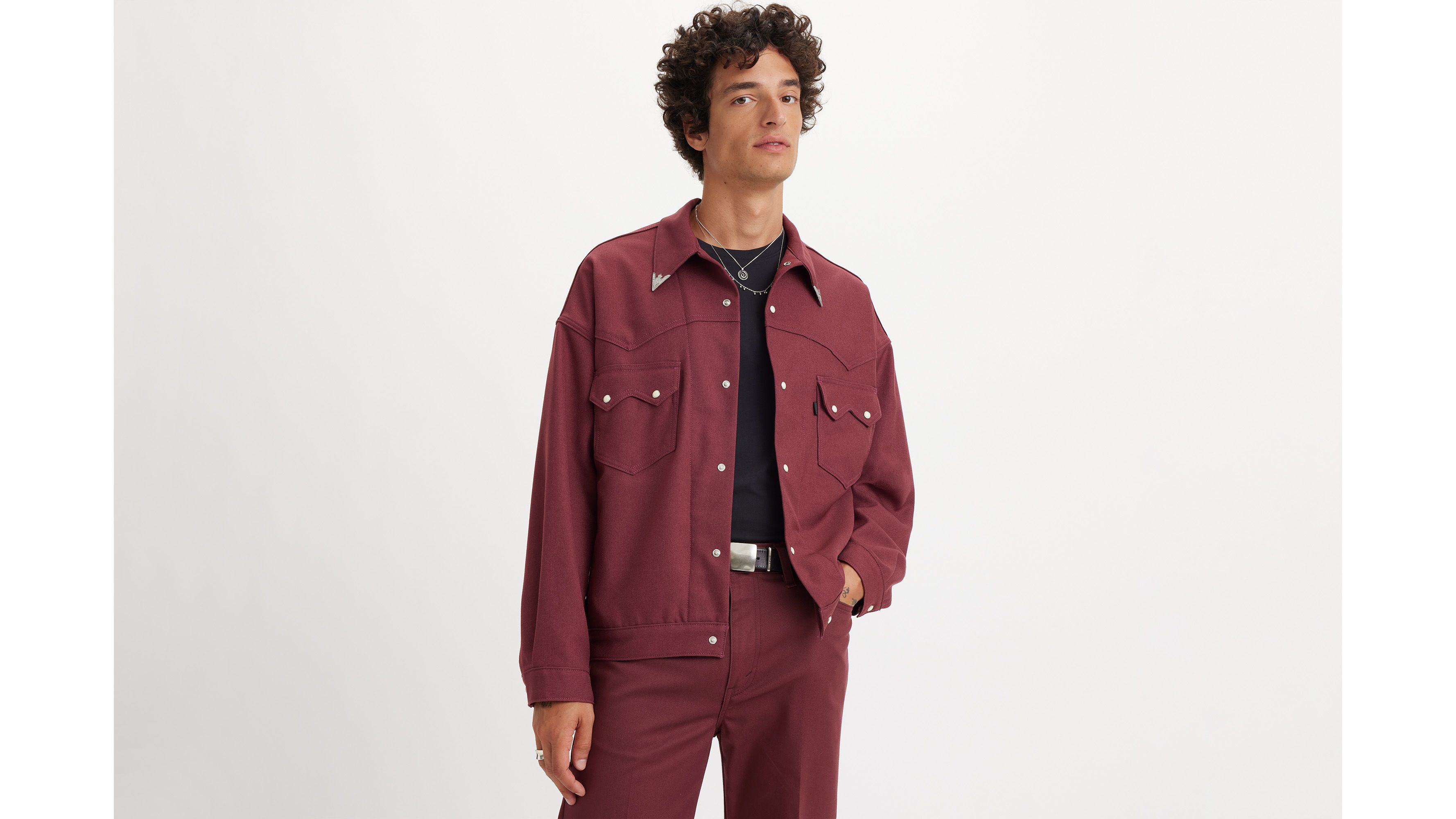 Veste Trucker Western - Red Mahogany - Rouge
