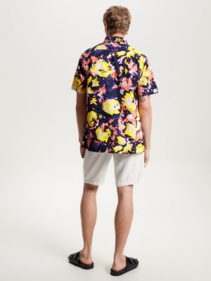 Camisa floral de manga curta com modelagem regular