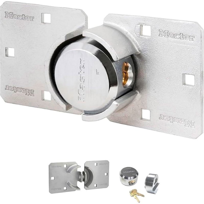 Pack haute sécurité moraillon et cadenas rond à clé - 73 mm