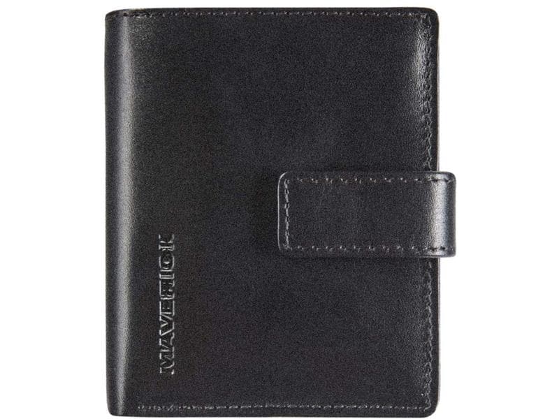 Maverick Portemonnaie All Black Compact CardProtector Kreditkartenetui mit Münzfach