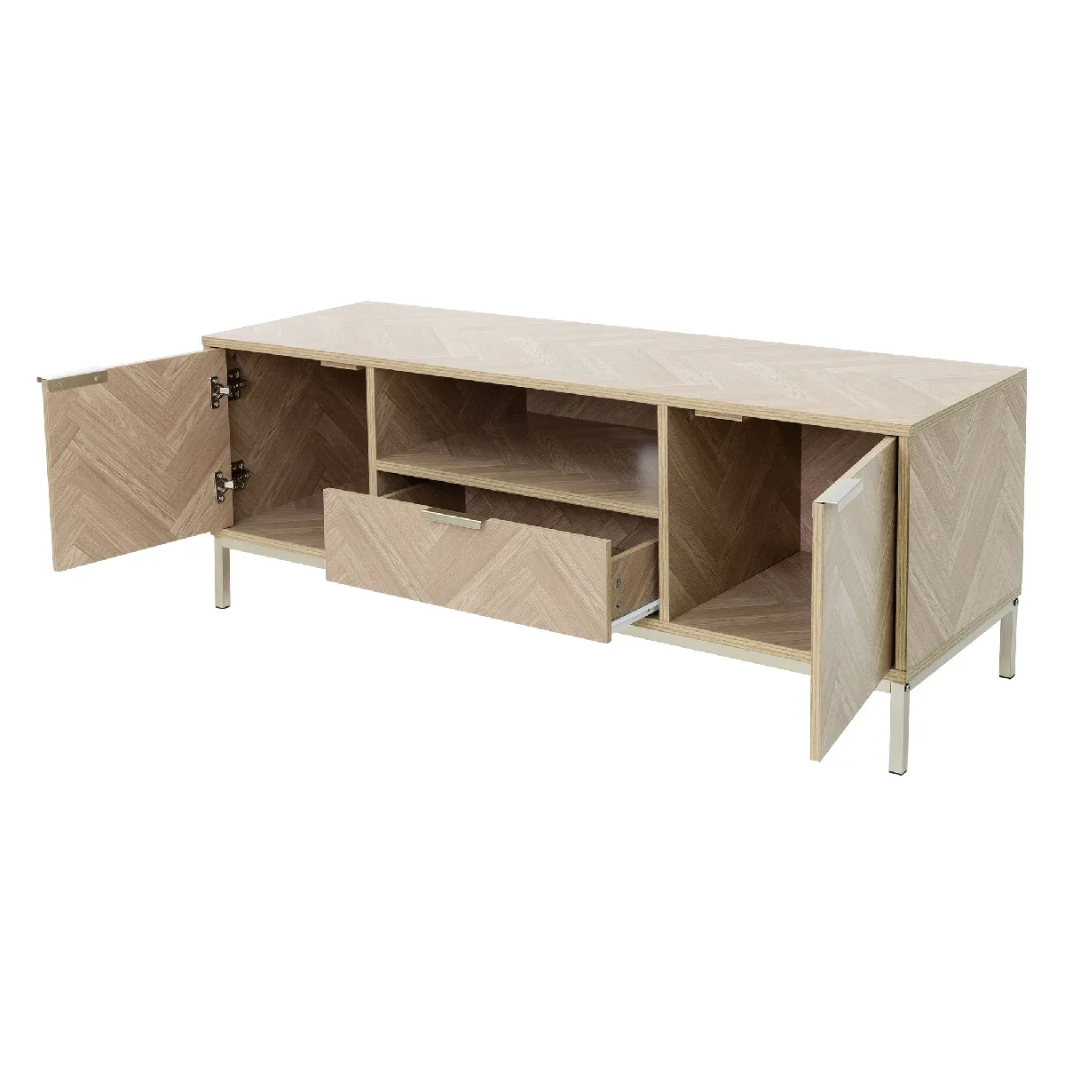 ML DESIGN MODERN LIVING ML design Chevrons Meuble TV Marron