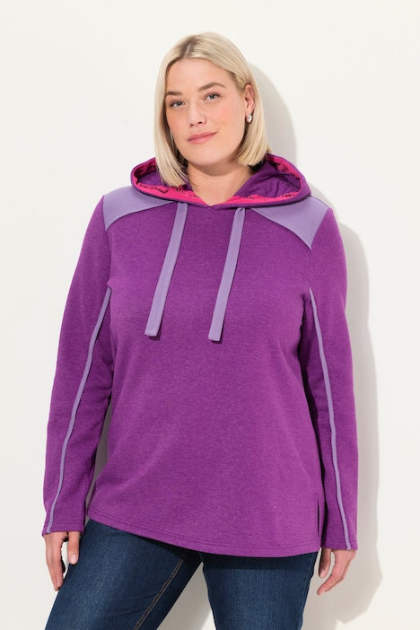 Hoodie, Waffelpikee, A-Linie, Kapuze, Langarm