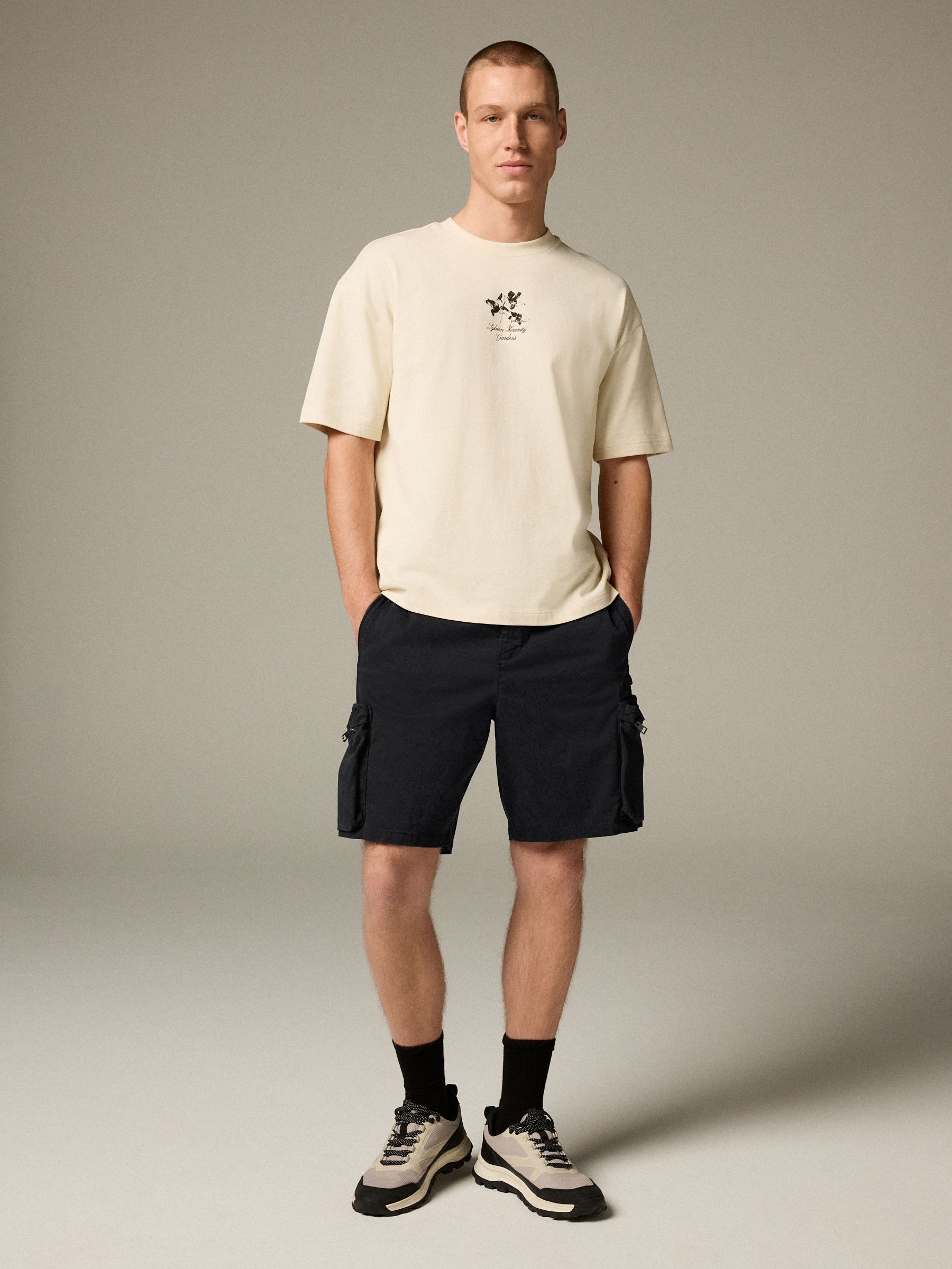Zwart - Cargoshorts met 5 zakken