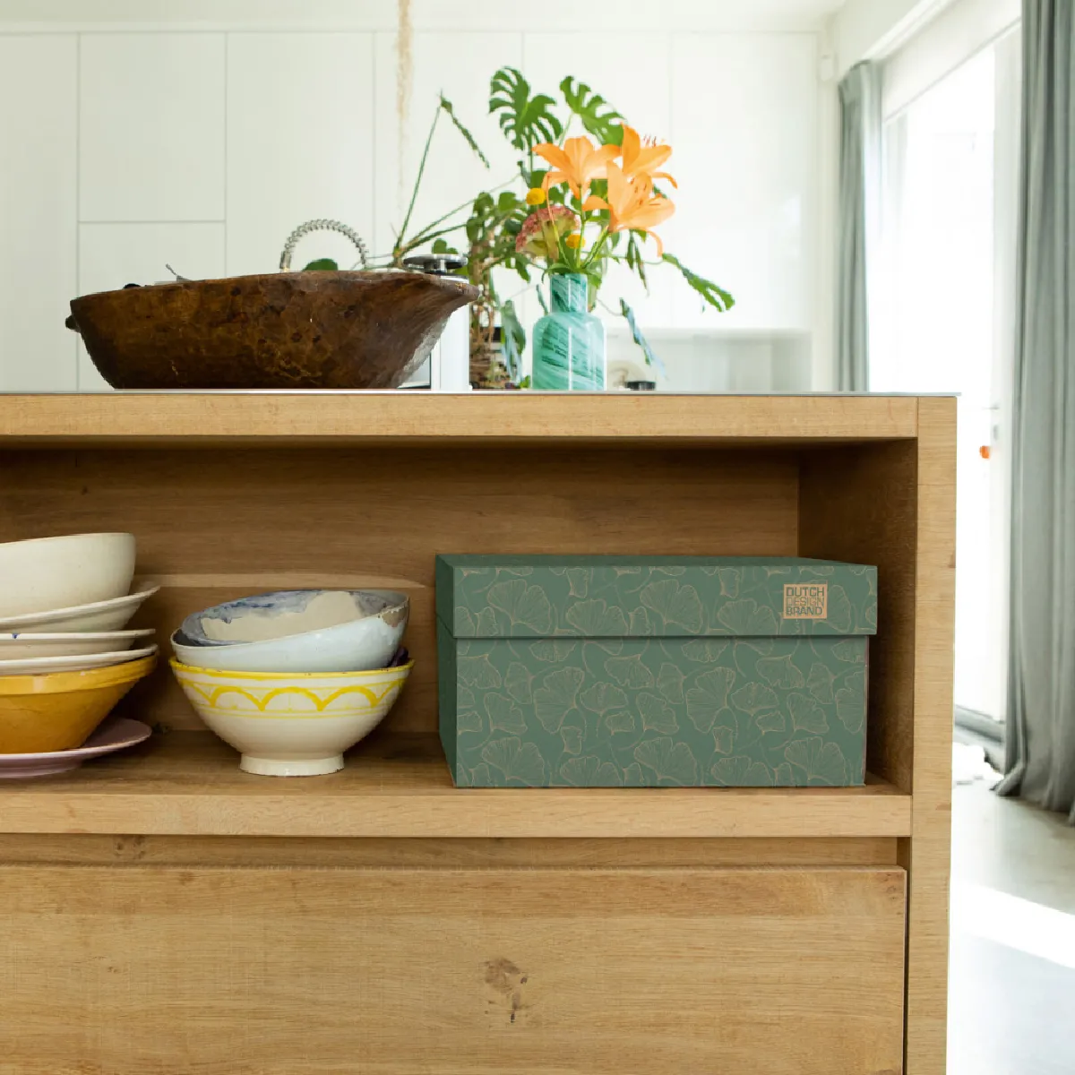 Dutch Design Brand DUTCH DESIGN Boite Rangement Gorgeous Ginkgo 39.5x32x21cm