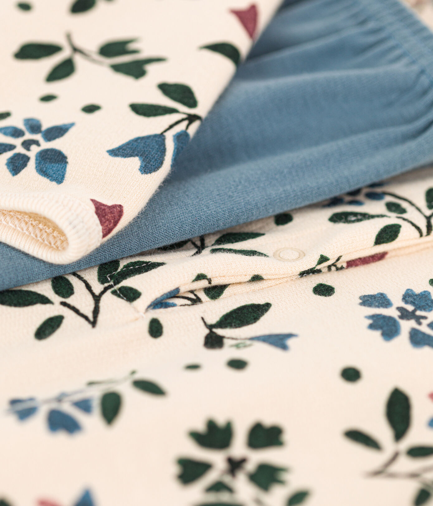 Chemise de nuit et legging fleur petite fille en molleton et en coton