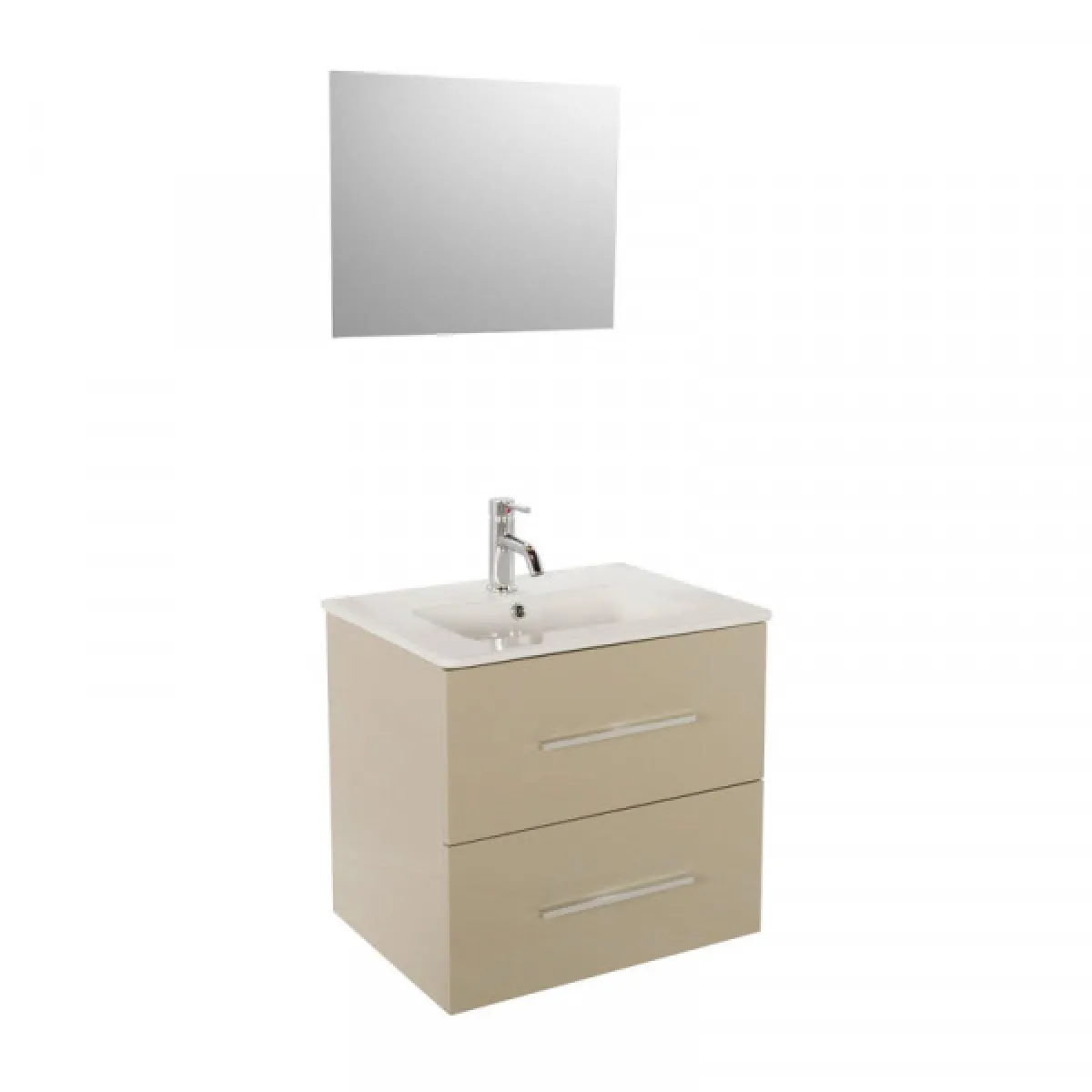 Dansmamaison Ensemble meuble sous vasque 80 cm Taupe - GUZO