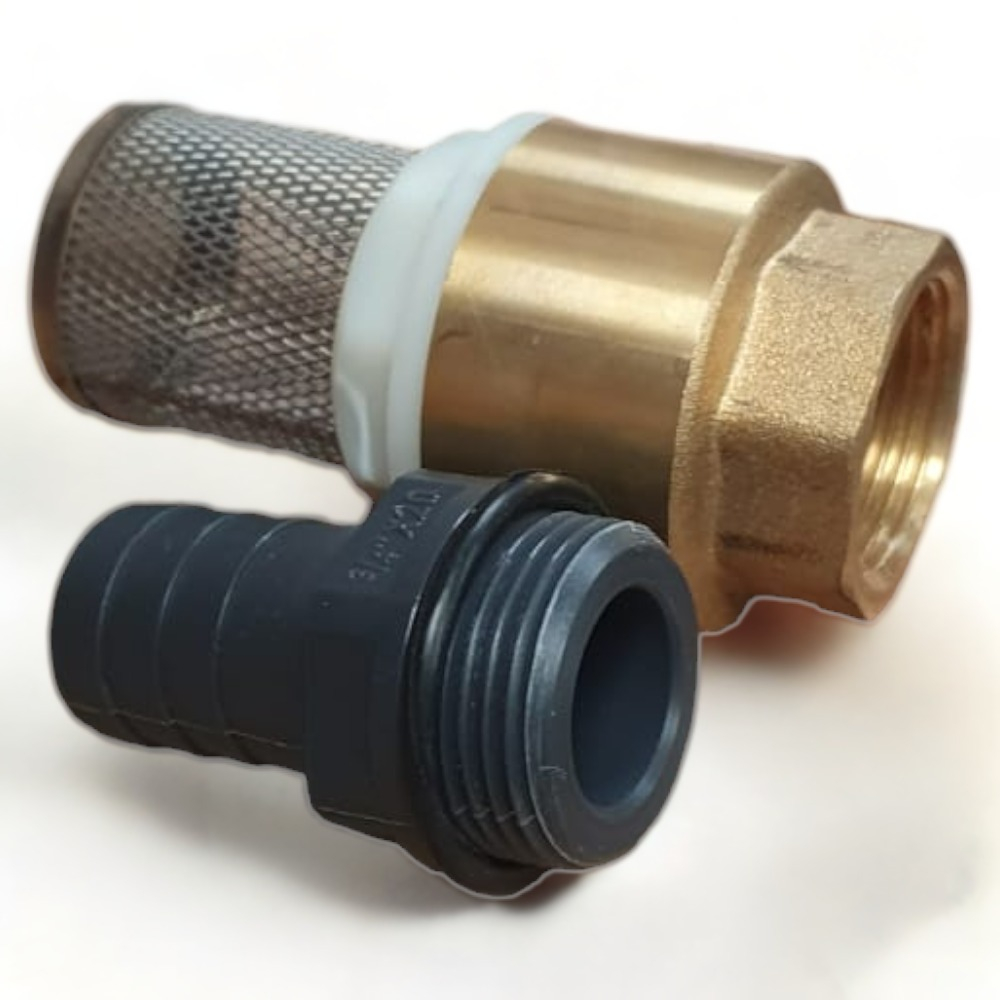 Clapet anti retour en laiton avec crépine et manchette, pour pompe - 3/4 pouce (20 mm)