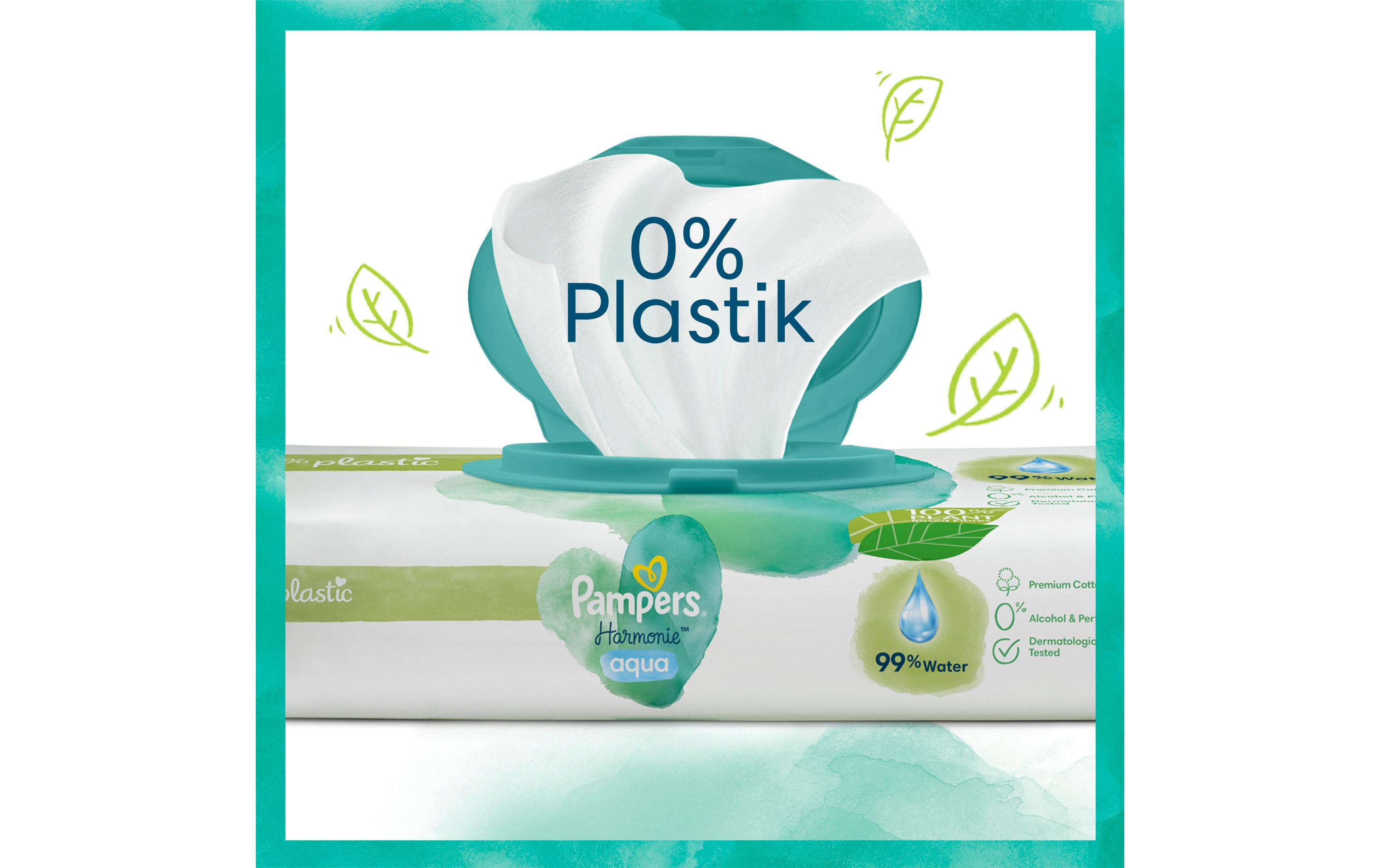 Feuchttücher Harmonie Aqua Giga Pack 15 x 48 Stk.Für eine sanfte Reinigung von Gesicht, Hand oder Po Ihres Babys