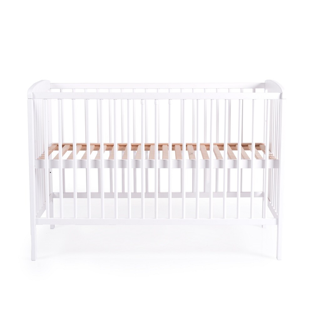 Cangaroo Babybett Amelia 120 x 60 cm, Holz Buche, 3 Höhenpositionen, Gitterbett weiß