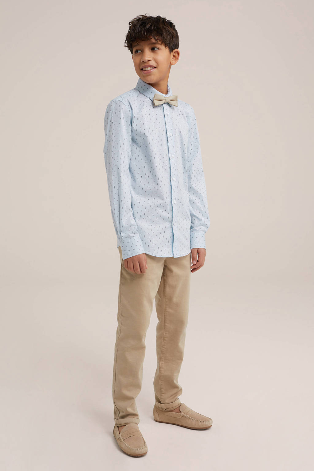 WE Fashion overhemd met all over print lichtblauw
