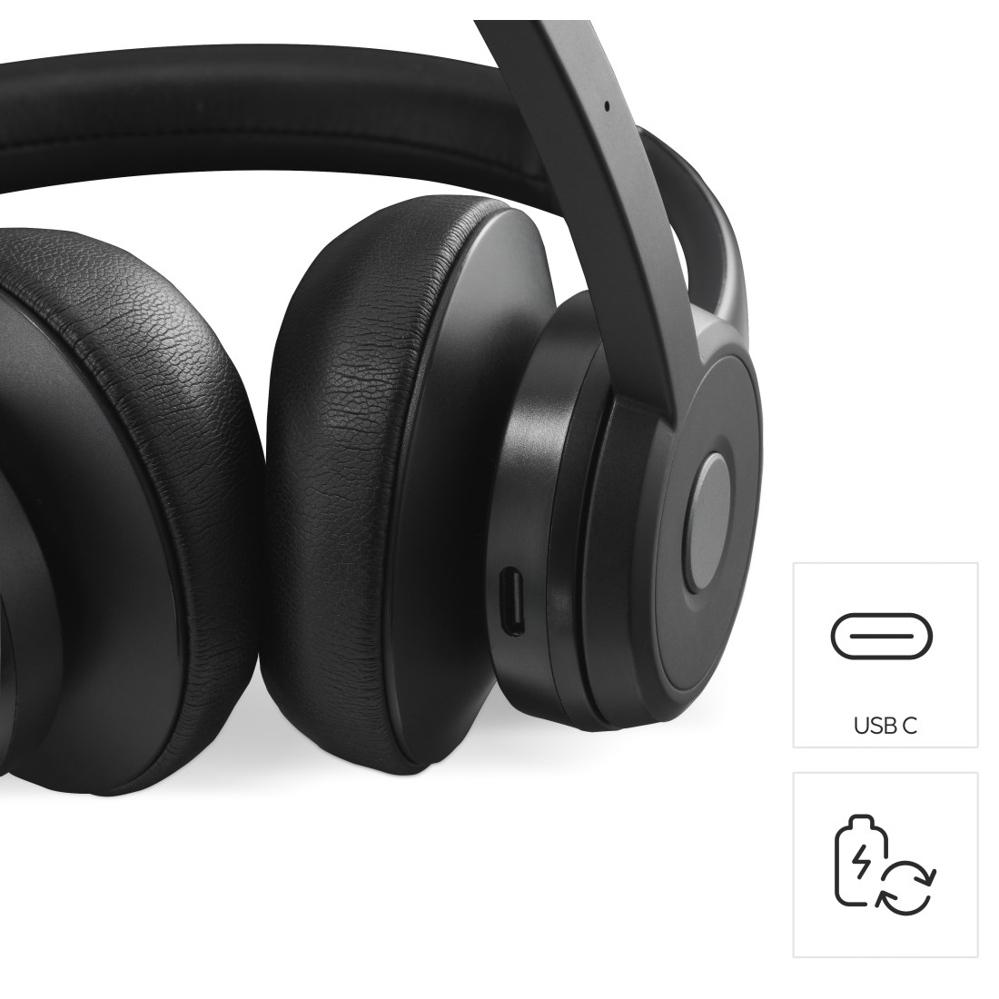 BT700 Bluetooth 5.2 Kopfhörer Over-Ear Office Headset mit Mikrofon (00139938) - Schwarz