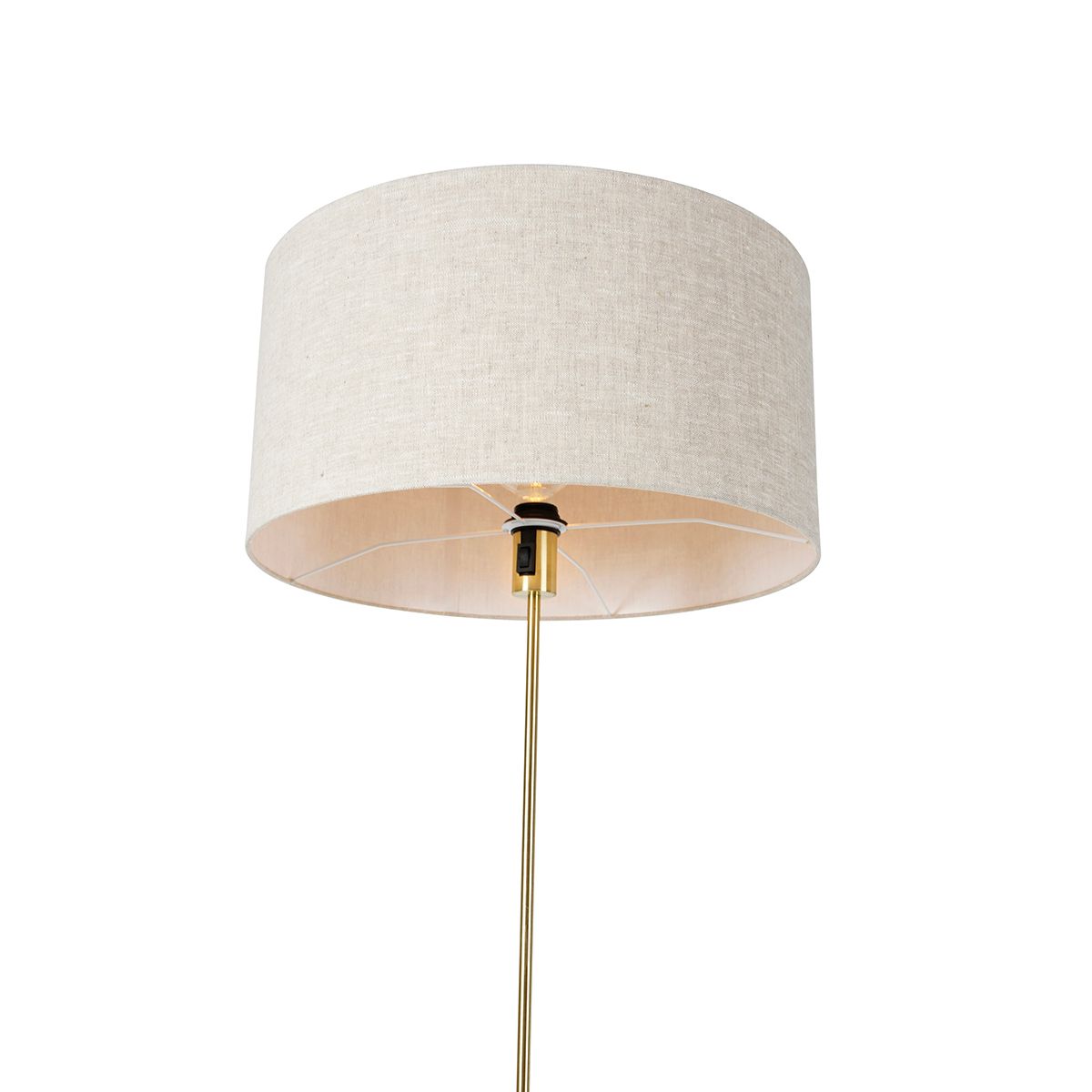 Vloerlamp verstelbaar goud met kap lichtgrijs 50 cm - Parte