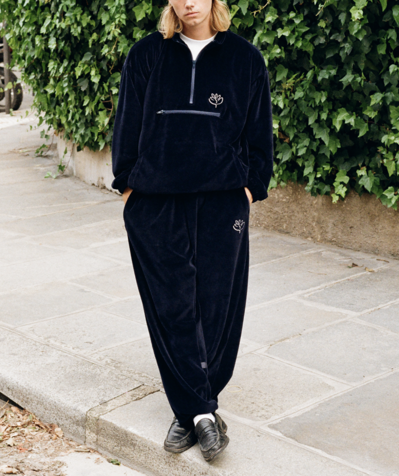 PANTALON DE SURVÊTEMENT EN VELOURS DIMANCHE - MARINE