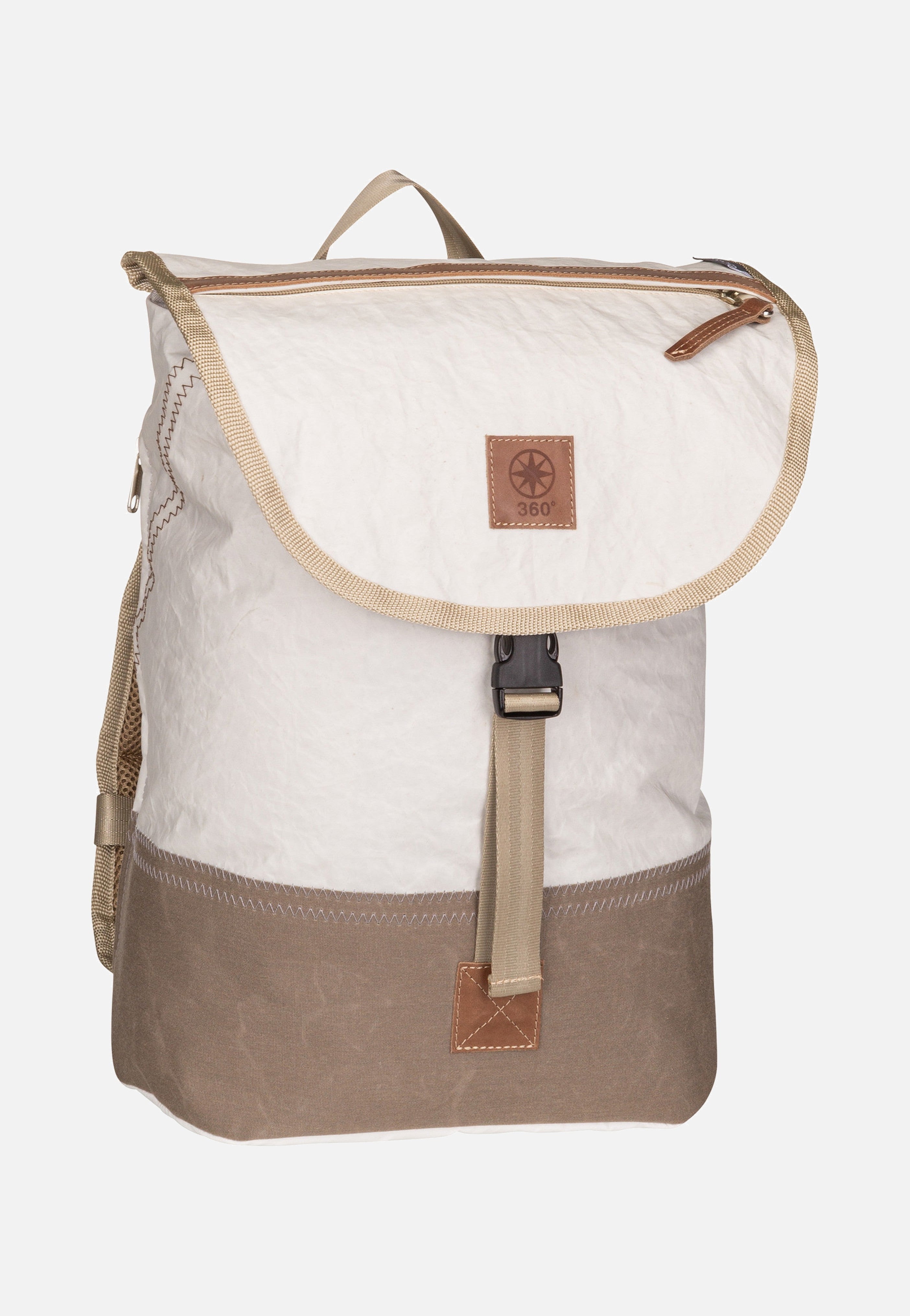 Landgang Mini Weiß/Balken Taupe - Rucksack