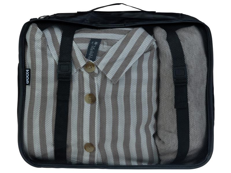 KOOR Kleiderbeutel Reesa, Grösse L, 2er-Pack, Schwarz Packhilfe-Set für Ordnung im Koffer