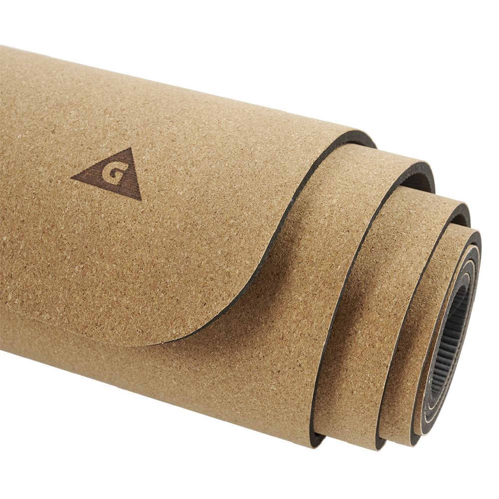 Tapis de fitness yoga en liège antidérapant 183x61xép0,5cm