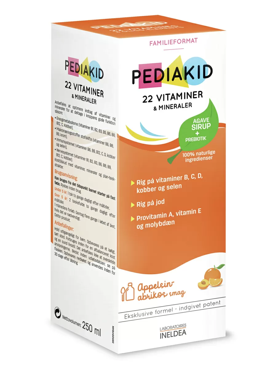Pediakid 22 vitaminer og mineraler - 250 ml