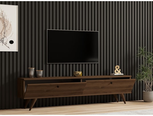 CONCEPT1 - Meuble TV Paris - Noyer 160 x 40 x 25