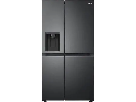 LG GSLV71MCLE - Køleskab/fryser - side-by-side med vanddispenser, isdispenser - Wi-Fi - bredde: 91.3 cm - dybde: 73.5 cm - højde: 179 cm - 635 liter - Klasse E - matsort stål