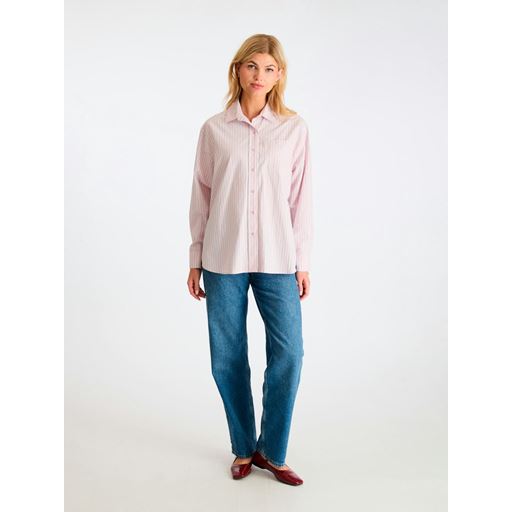 Neo Noir Dalma Stripe Stone Skjorte, Rose Glitter, 40