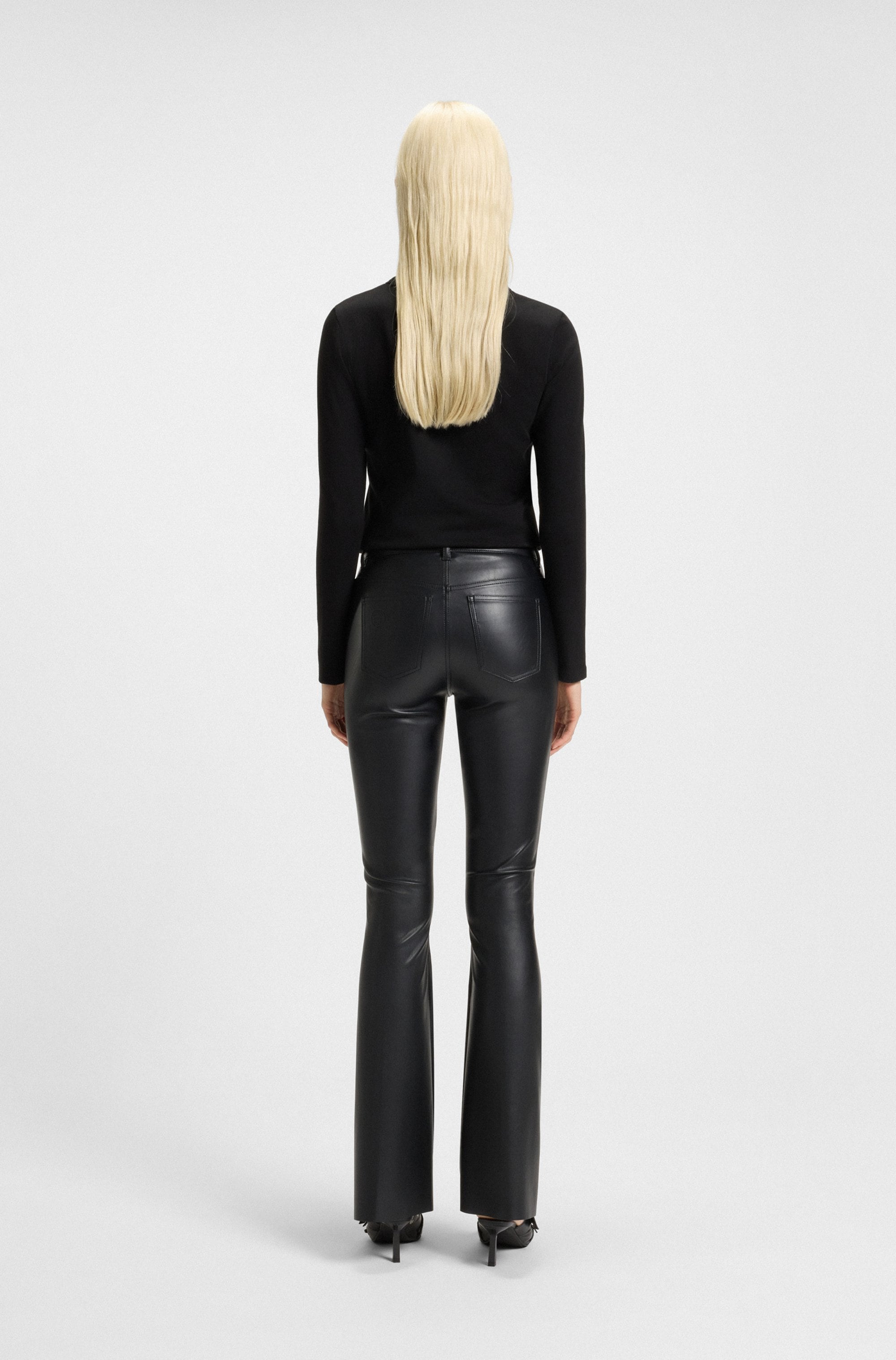 HUGO Blue Bootcuthose »Hableu«  Mid Rise, aus Kunstleder