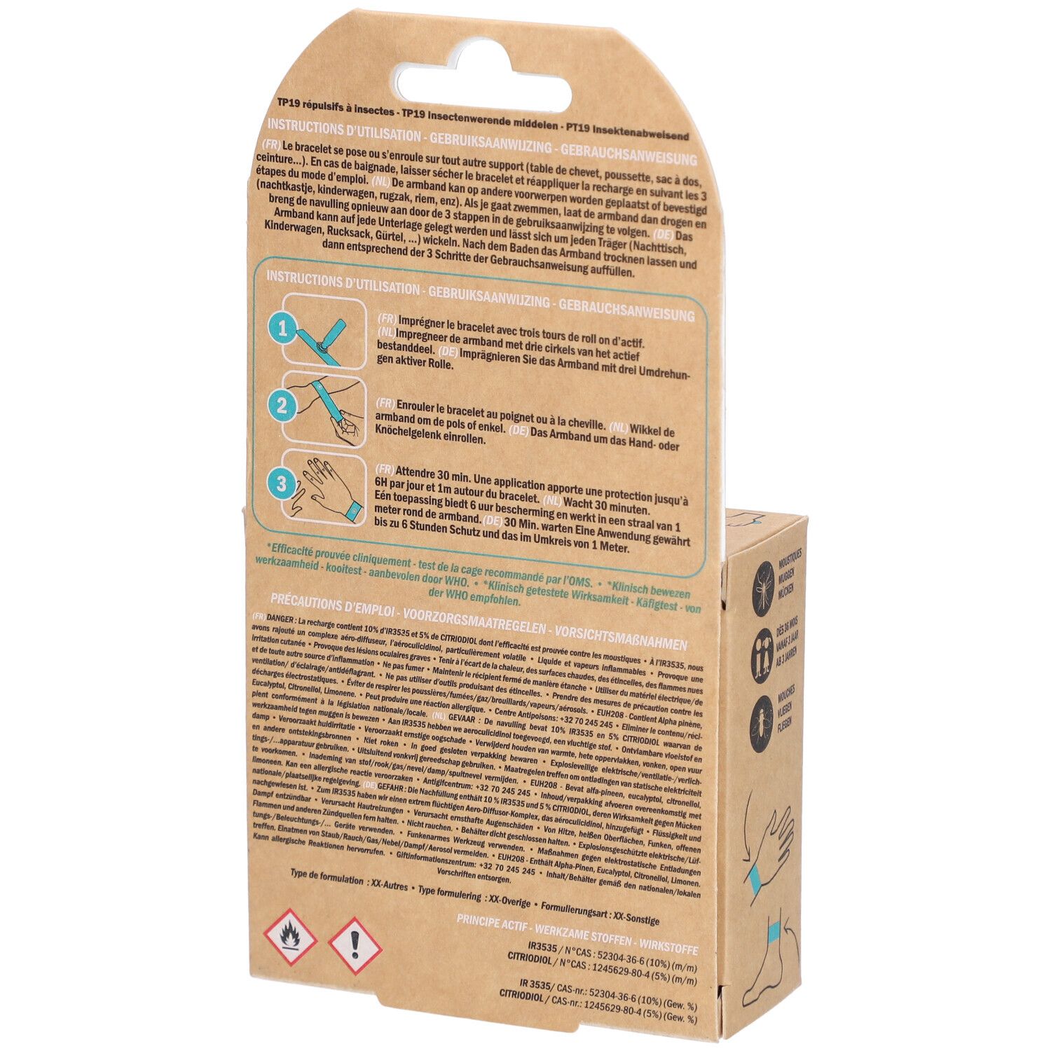 Mückenschutz Armband Erwachsene weiß Manouka