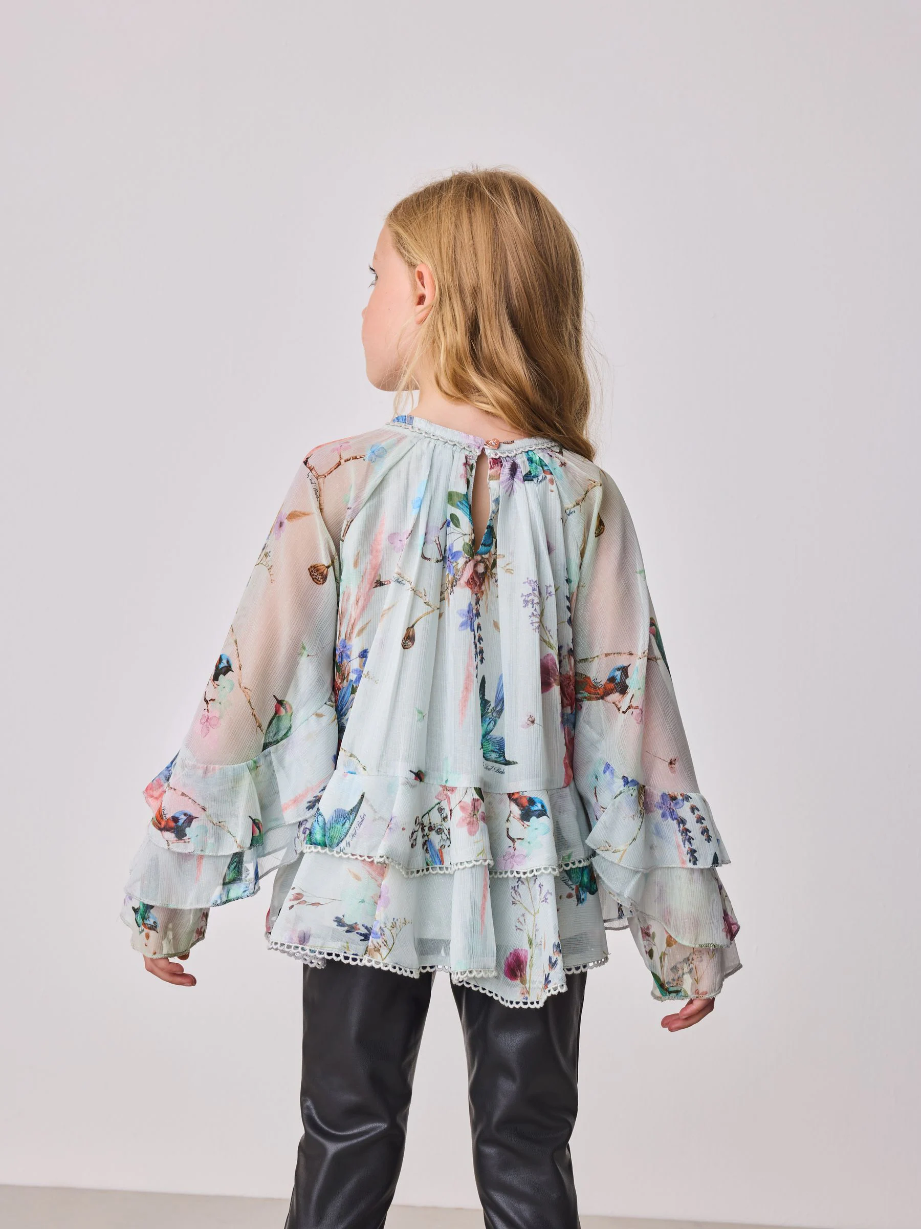Baker by Ted Baker Mint Green All Over Printed Chiffon Blouse