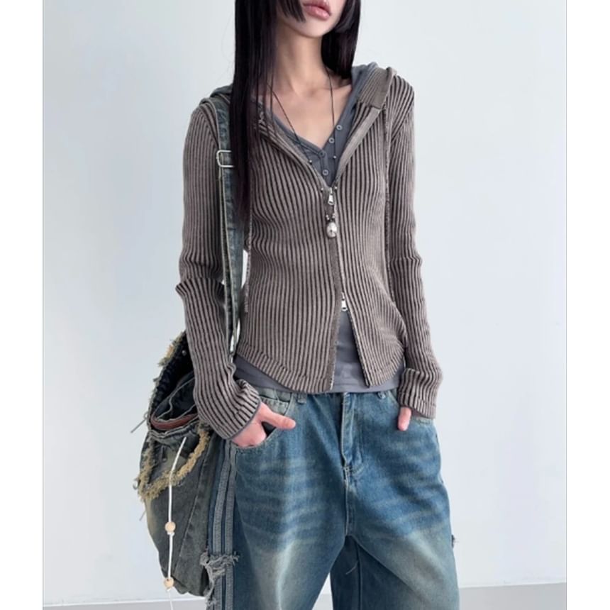 PINPI - Cropped vest met capuchon en rits