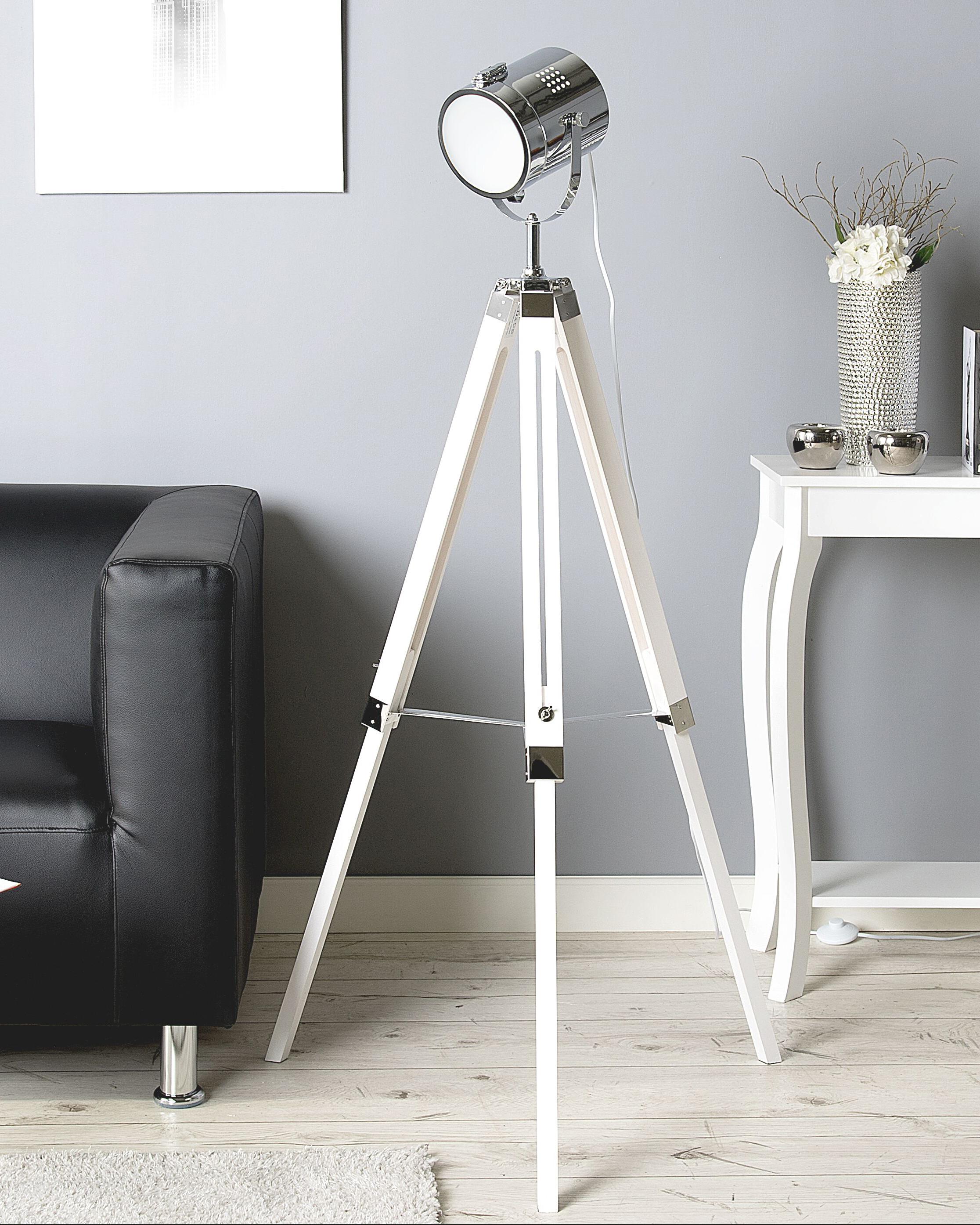 Staande lamp ALZETTE Dennenhout Wit