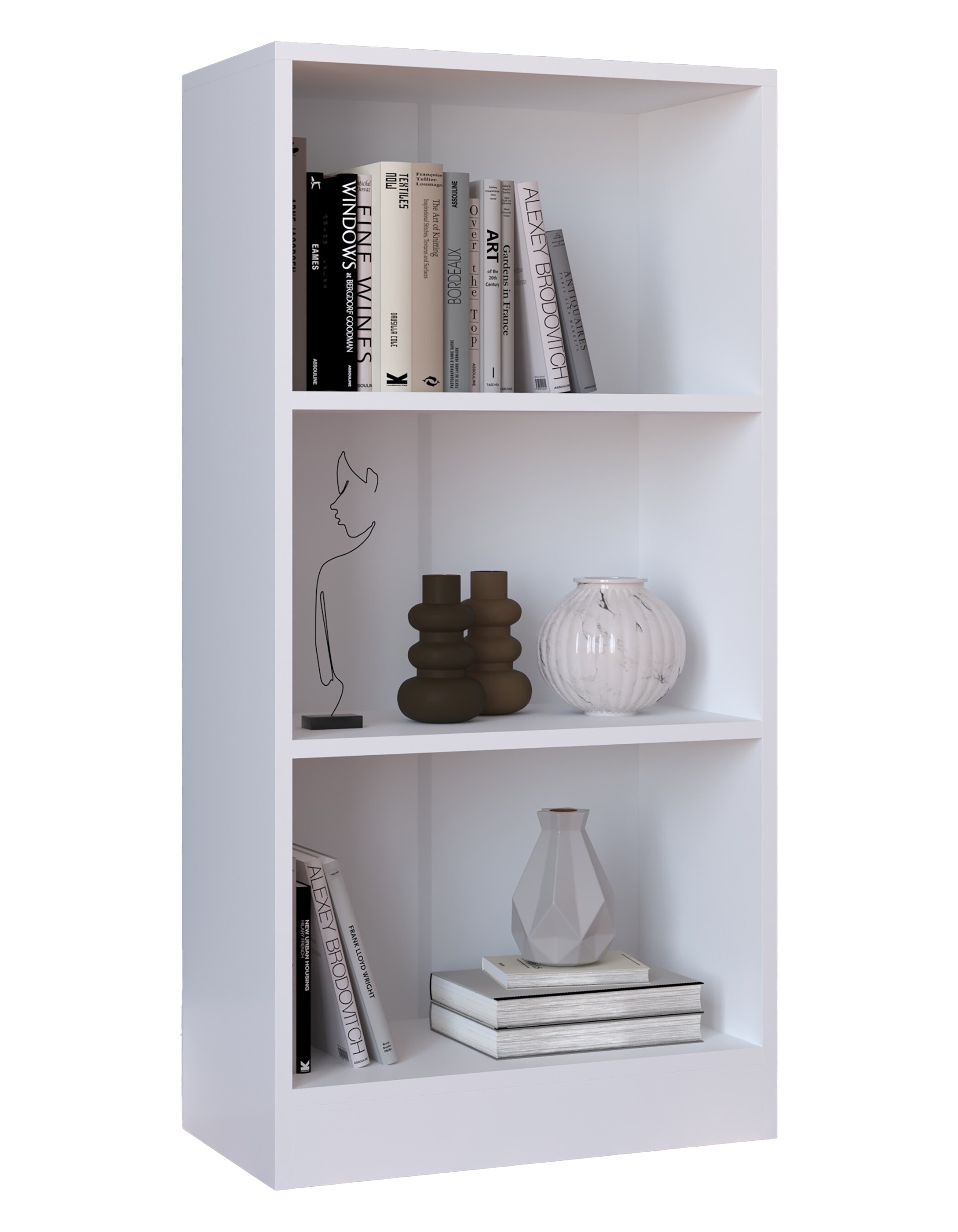 VCM Holz Aufbewahrung Stand Regal Bücherregal Deko Bücher Standregal Dilos M 3-fach