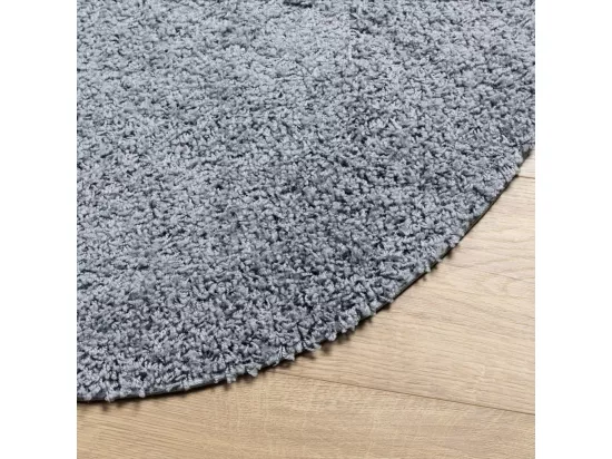 Tapis shaggy à poils longs moderne bleu ø 80 cm