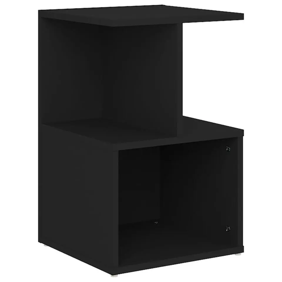 vidaXL - Nachtkastje - Zwart - Bewerkt hout