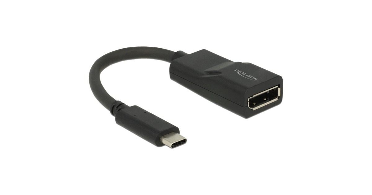 DeLOCKUSB-C > Displayport adapter  (Zwart, DP Alt Mode, 4K 60 Hz)