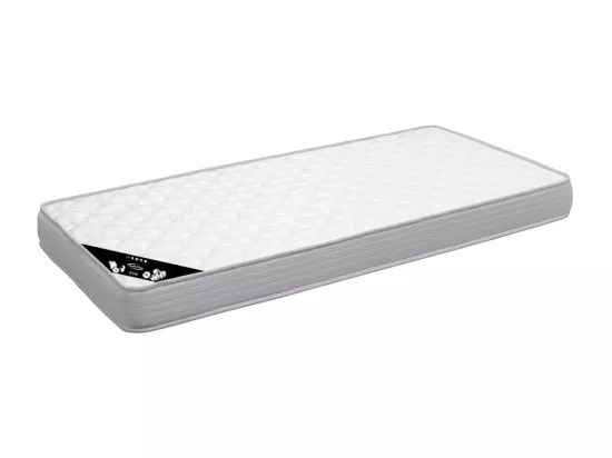 Pack lit mezzanine 1 place avec matelas 90x190 cm bois massif blanc ORSAI