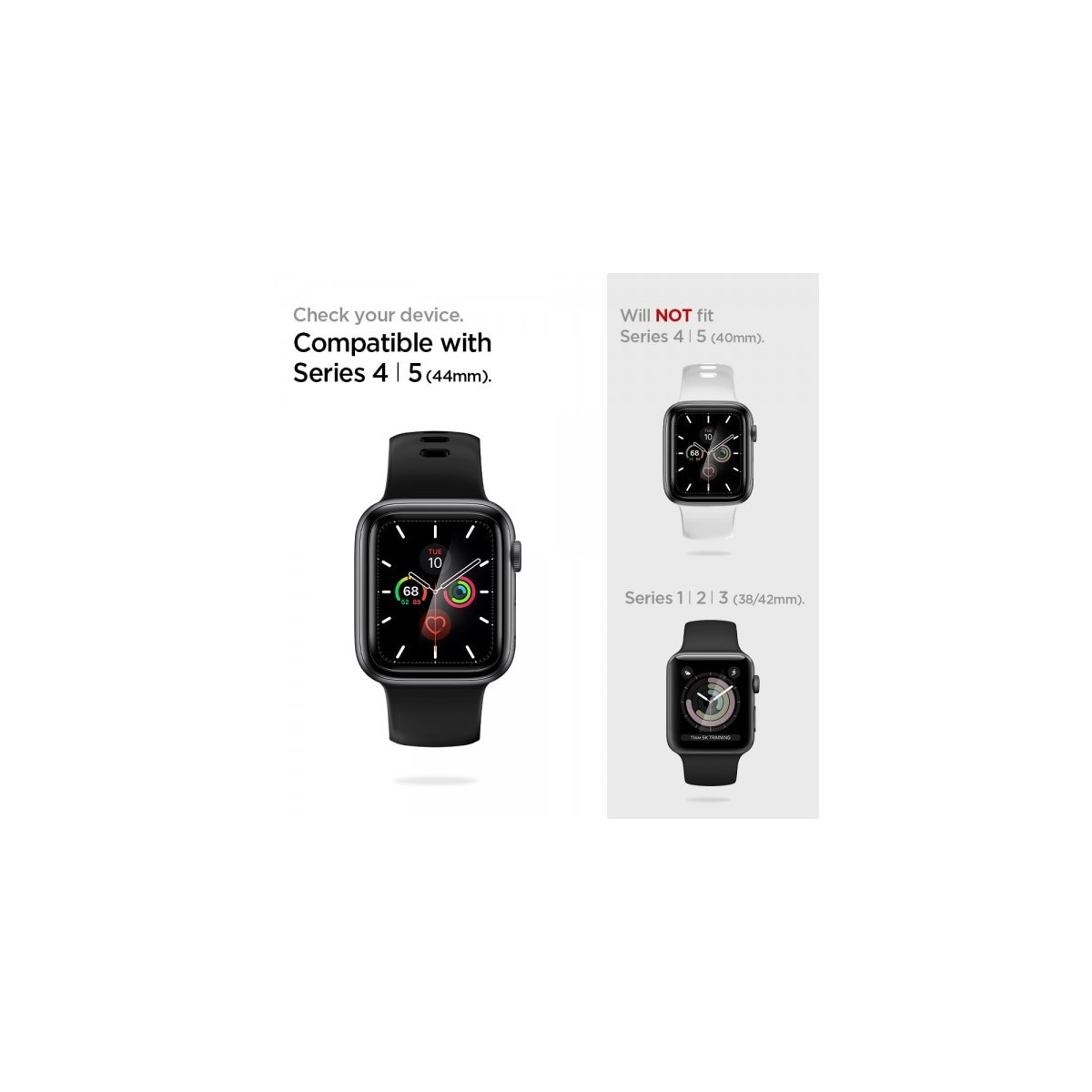 Spigen Apple Watch 44mm Skjermbeskytter ProFlex EZ Fit Full Size 2-pakning