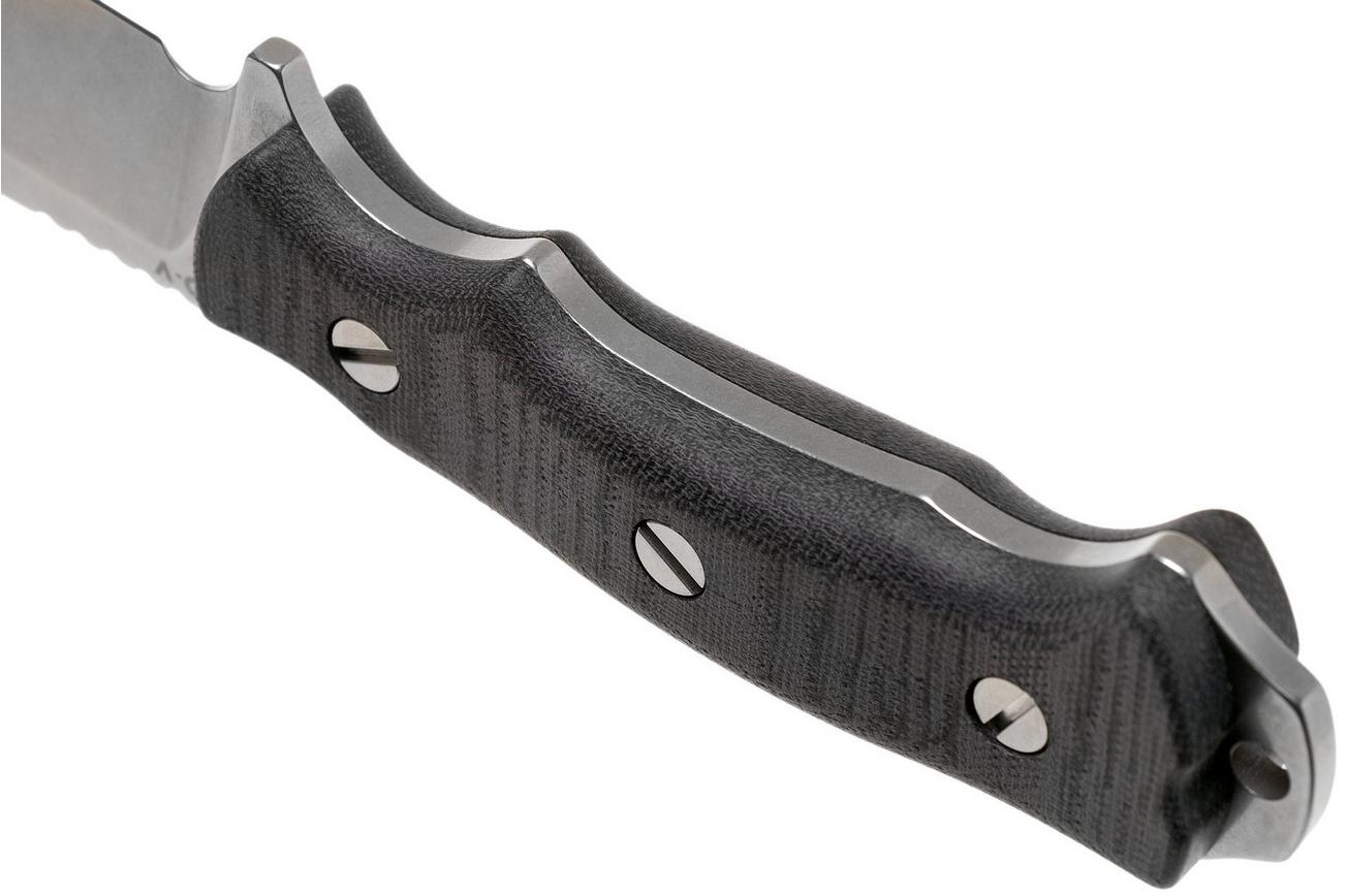 Rick Hinderer Fieldtac 6” Harpoon Spearpoint Stonewash Black micarta survivalmes
