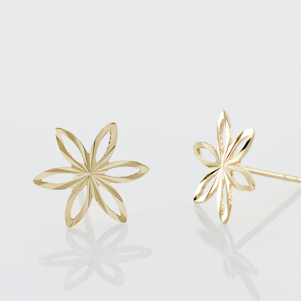Boucles D'oreilles Puces Philine Fleur Or Jaune